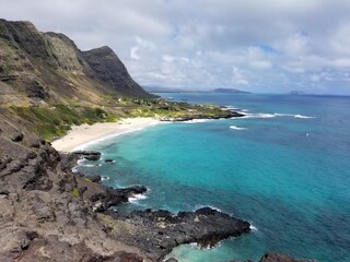 Beach and Diamond Head in Oahu Hawaii