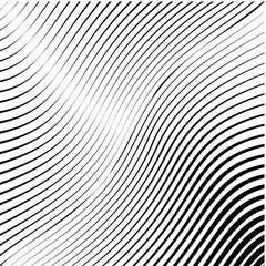 Abstract warped Diagonal Striped Background . Vector curved twisted slanting, waved lines texture
