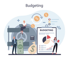 Economics and finance concept. Business people work with