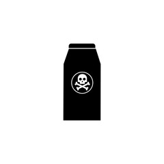 Bottle black sign icon and skull and crossbones sign. Vector illustration eps 10