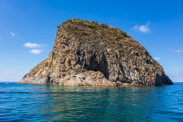 Fototapeta premium View of the rocky coast in Palmarola island (Ponza, Latina, Italy).