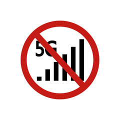 icon forbidden 5G sign. Vector illustration eps 10