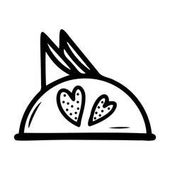 Hand drawn napkin holder on a white isolated background. Elements of kitchen utensils. Doodle, simple outline illustration. It can be used for decoration of textile, paper and other surfaces.