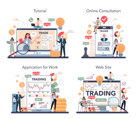 Trader online service or platform. Buy, sell or loss profits