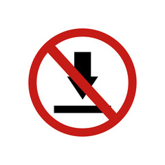 icon forbidden download sign. Vector illustration eps 10
