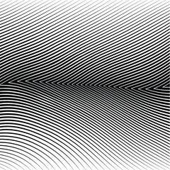 Abstract warped Diagonal Striped Background . Vector curved twisted slanting, waved lines texture

