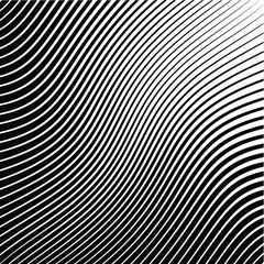Abstract warped Diagonal Striped Background . Vector curved twisted slanting, waved lines texture
