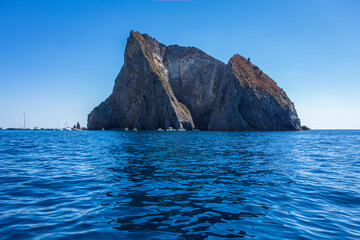 Fototapeta na wymiar A cliff rock in Palmarola island (Ponza. Latina, Italy).