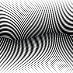 Abstract warped Diagonal Striped Background . Vector curved twisted slanting, waved lines texture

