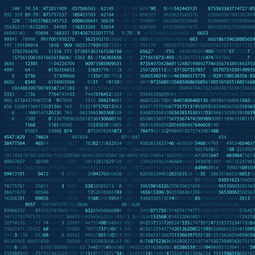 Abstract blue technology background. Binary computer code. Programming, Coding, Hacker Concept. Vector illustration eps 10