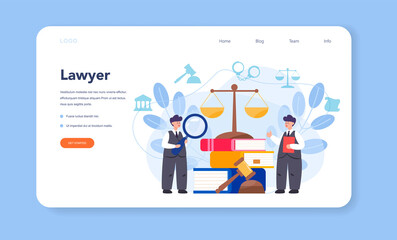 Professional lawyer web banner or landing page. Punishment