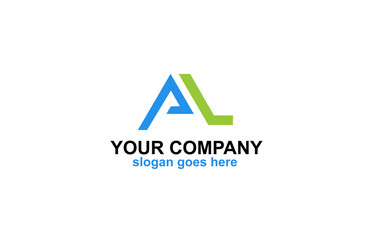 Abstract Modern AL Letter Logo Design