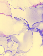 Wedding Card Template. Pink Pastel Fluid Water. 