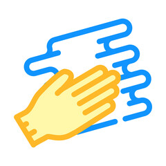 hand spreading cream color icon vector illustration