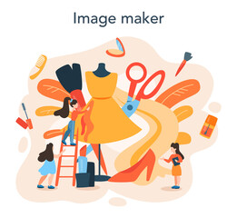 Fashion stylist concept. Modern, creative job, professional fashion