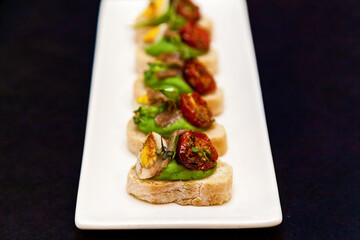 Catering, assorted snacks on plates
