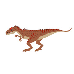 Cartoon Allosaurus. Flat simple style carnivore dinosaur. Jurassic world predator animal. Vector illustration for kid education or party design elements. Isolated on white background.