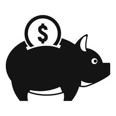 Crowdfunding piggy bank icon. Simple illustration of crowdfunding piggy bank vector icon for web design isolated on white background