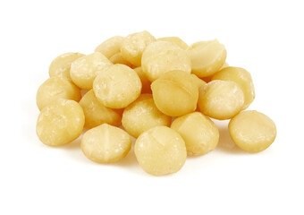 macadamian nuts isolated on white background