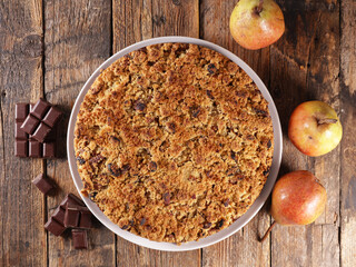 delicious chocolate and pear crumble