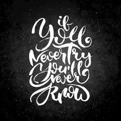 Hand drawn grunge lettering artwork on chalkboard. Stamp for t-shirt graphics, print, poster, banner, flyer, tags, postcard