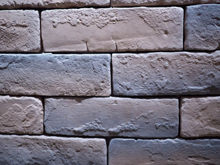 Close up brick wall of blue color