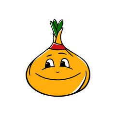 Italian young Onion character vector