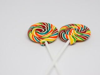 colorful lollipop isolated on white background