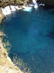 Waterfall into Blue Pool in the Cascades