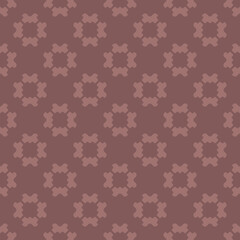 Vector geometric floral pattern. Abstract minimal seamless texture. Simple ornament with stylized curved flower shapes. Elegant background in brown color. Repeat design for decor, fabric, package