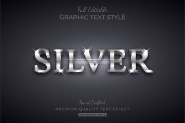 Silver Editable 3D Text Style Effect Premium