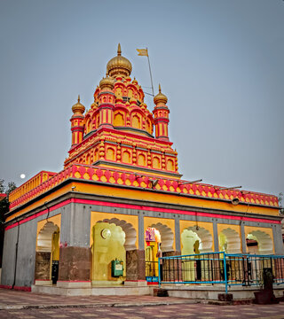 Oldest heritage structure in Pune - Parvati temple & the setting moon.