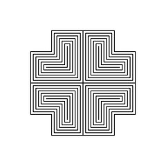 The abstract pattern of stripes forms an object