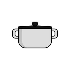 Obraz premium Pot icon for cooking, kitchen pot illustration