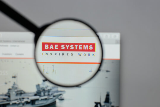 Milan, Italy - August 10, 2017: BAE Systems logo on the website homepage.