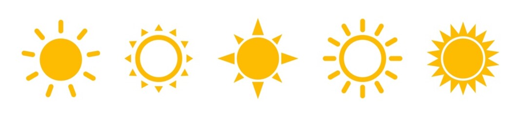 Set of sun simple icons