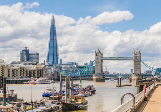 The Shard, Tower Bridge and River Thames, London, England