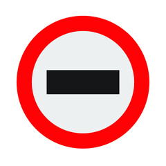 no round road sign. red, white and black