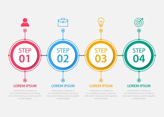 Presentation business infographic template with 4 options. Vector illustration.