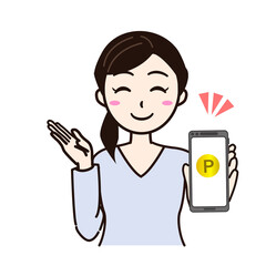 Woman smile with smartphone