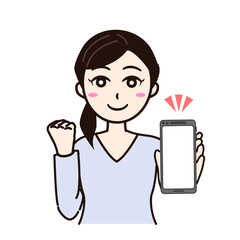 Woman smile with smartphone