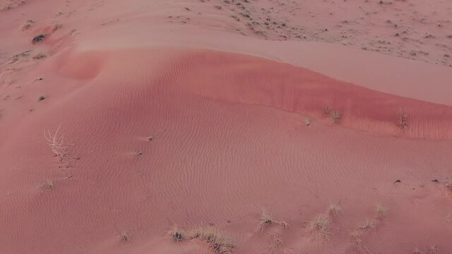 4K Videos, Aerial view of Desert in Sharjah with Sand Ripples, Geological Landscape of High Dune Desert in the United Arab Emirates 
