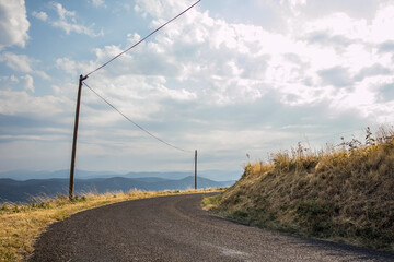 Fototapeta na wymiar Panorama of a rural road