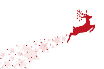 jumping deer with stardust christmas design vector illustration EPS10