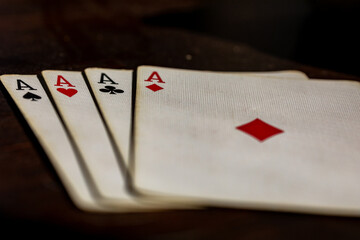 Playing cards fanned out