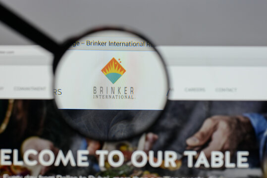 Milan, Italy - August 10, 2017: Brinker International logo on the website homepage.