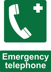 Emergency telephone sugn and symbol