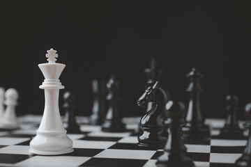 Chess game competition business concept , Business competition concept Fighting and confronting...