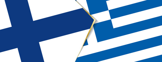 Finland and Greece flags, two vector flags.