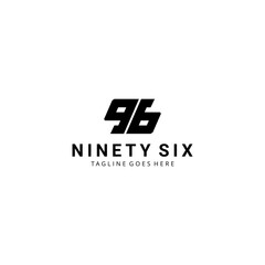 Creative modern Illustration ninety six monogram sign geometric logo design template